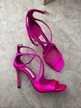 NIB Jimmy Choo Azia 95 Sandals in Satin Pink